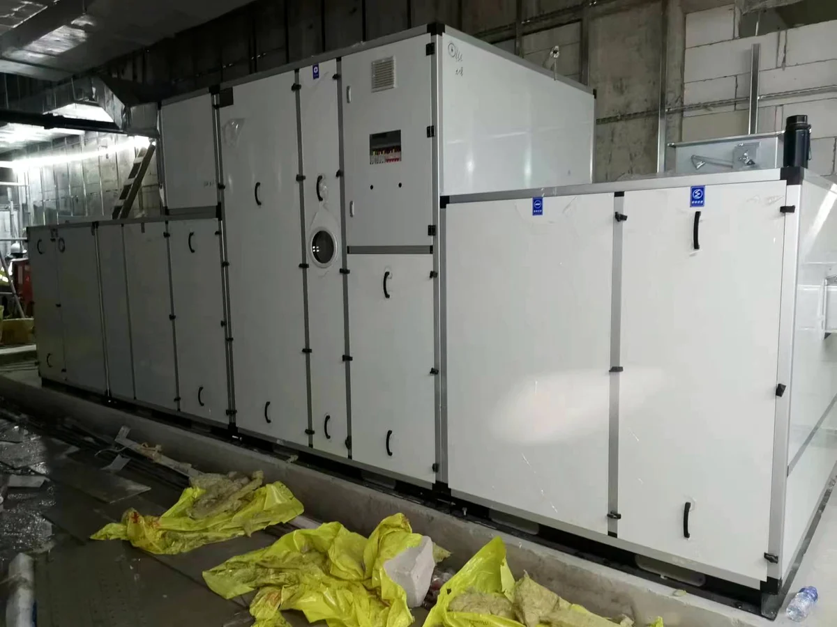 Large desiccant dehumidification system installed in an industrial process area